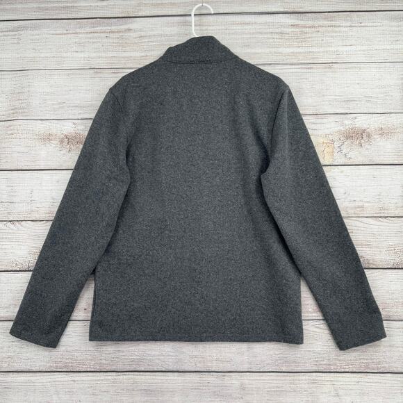 prAna Brookland 1/4 Zip Wool Sweater Mens Medium Gravel Gray 1/4 Zip - Picture 2 of 11